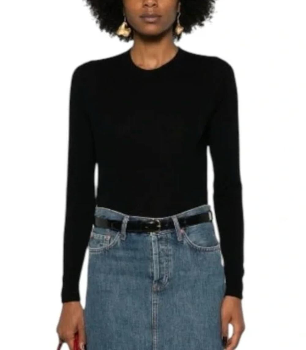 VINCE M SWEATER WOOL CASHMERE BLEND CREW NECK PULLOVER BLACK MSRP $295